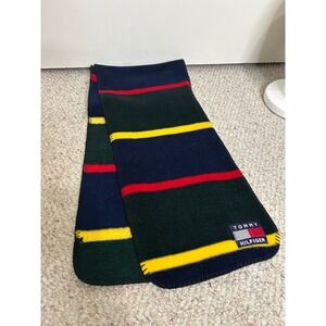Tommy‎ Hilfiger Mens Striped Scarf Winter Warm Blue Green Red Yellow